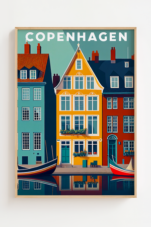 Copenhagen Illustration – Stilfuld Plakat med Byens Ikoner