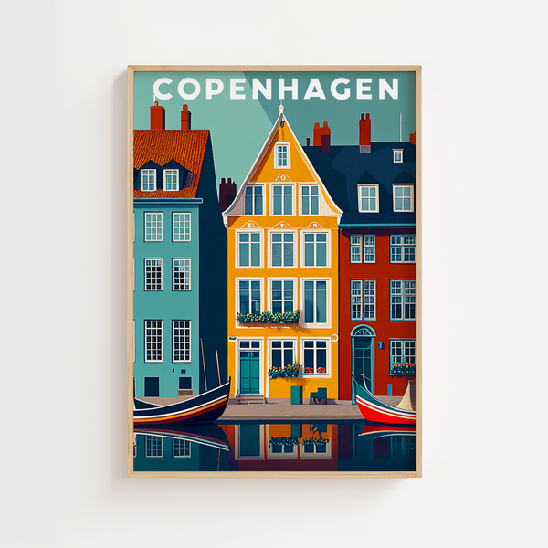 Copenhagen Illustration – Stilfuld Plakat med Byens Ikoner