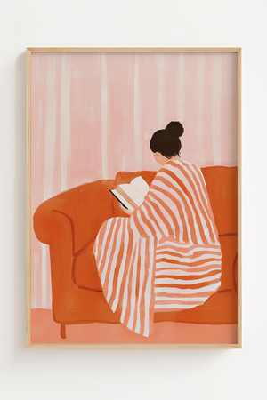 Find ro og inspiration i hverdagen med Lagom Reading Lady Plakat