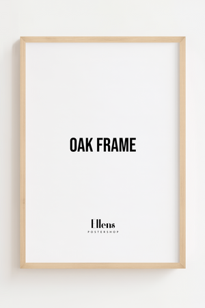 Massiv egetræsramme i lys eg med plexiglas – stilren billedramme til plakater, billeder og fotos, ideel til moderne og klassisk indretning.