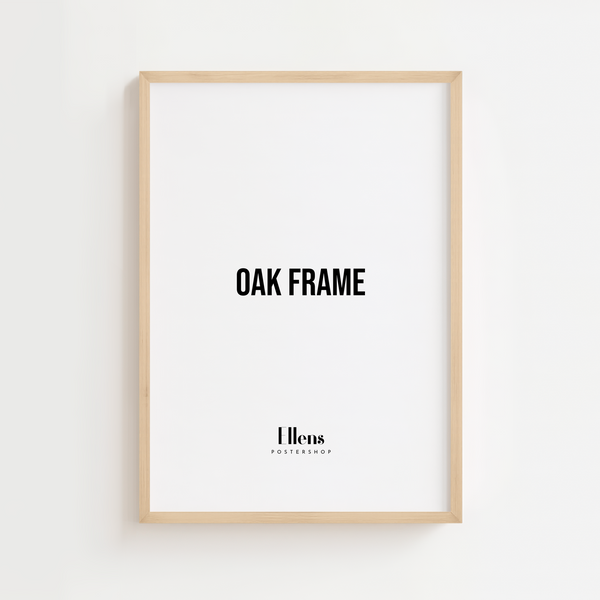 Massiv egetræsramme i lys eg med plexiglas – stilren billedramme til plakater, billeder og fotos, ideel til moderne og klassisk indretning.