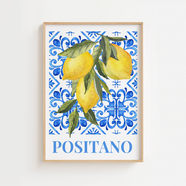 Retro Positano Plakat Citroner 