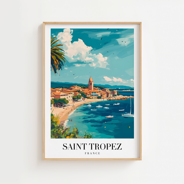 Saint Tropez Frankrig – Byplakat med Rivieraens charme | Fra 99,-