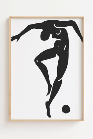 Acrobat med Bold plakat med sort-hvid figur i dynamisk bevægelse