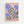 Blå blomster plakat med stiliserede blomster på rosa baggrund