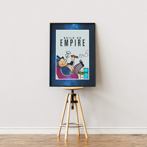 Build an Empire plakat i egetræsramme på staffeli