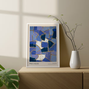 Paul Klee udstillingsplakat – Blue Night, Museum of Modern Art, dyb blå abstrakt kunst til væggen
