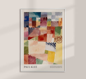 Paul Klee udstillingsplakat – Motif from Hammamet, Museum of Modern Art, farverig geometrisk kunst