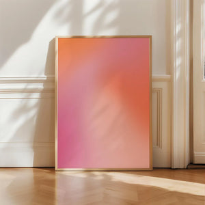Minimalistisk kunstplakat med varm aftenfarve overgang