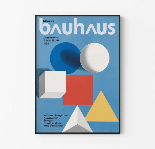 50 Jahre - Bauhaus Plakat | Tidløs Modernistisk Kunst