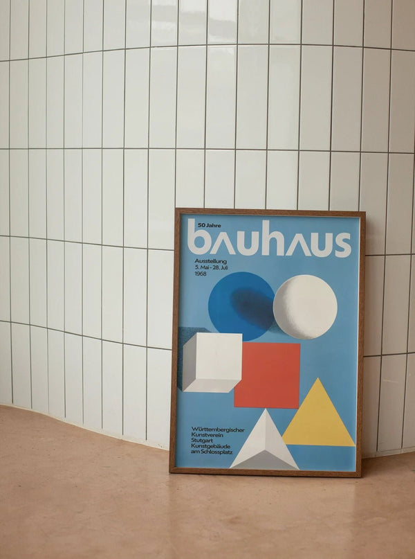 50 Jahre - Bauhaus Plakat | Tidløs Modernistisk Kunst