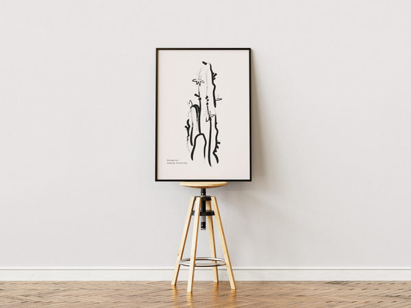Skab et stilfuldt udtryk med Abstract Cactus Plakat. En elegant abstrakt plakat med et minimalistisk kaktusmotiv, perfekt til moderne indretning.