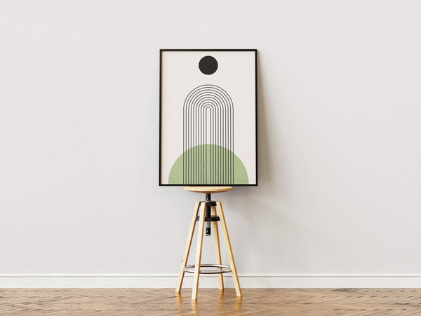 Abstract Green Half Bow Plakat | Moderne & Minimalistisk Kunst