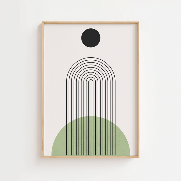 Abstract Green Half Bow Plakat