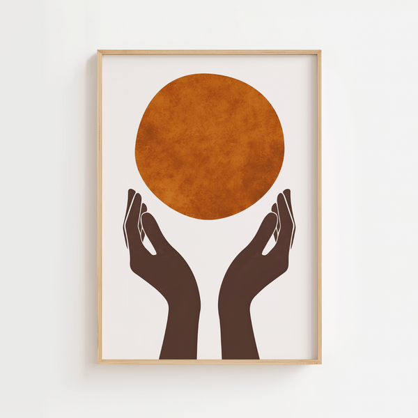Abstract Hands & Sun Plakat