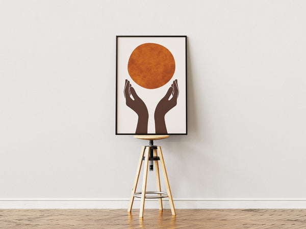 Abstract Hands & Sun Plakat