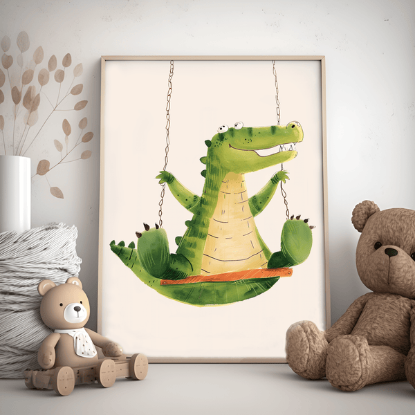 Kanin med Ballon - Børneplakat | Sødt & Eventyrligt Design