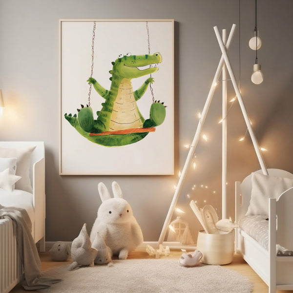 Kanin med Ballon - Børneplakat | Sødt & Eventyrligt Design