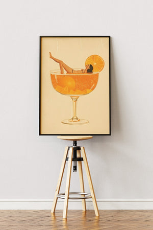 Aperol Dream – Sjov og retro cocktail plakat

