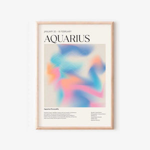 Aquarius - Farverig stjernetegns plakat Ellens Shop
