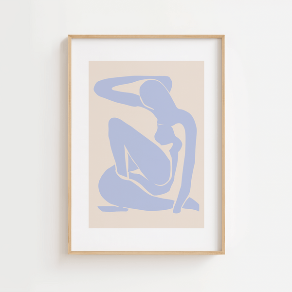 Blue Madame – Matisse Plakat | Elegant Kvindemotiv i Blå