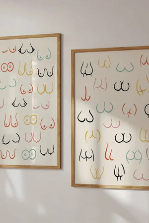 Body Positive Titties Plakat - Fejr Selvaccept & Positiv Kroppsholdning