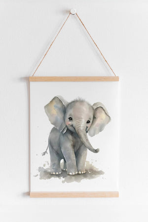 Børneplakat med dyr - "'Elefant"