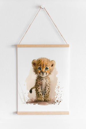 Børneplakat med dyr - "Leopard" børneplakat