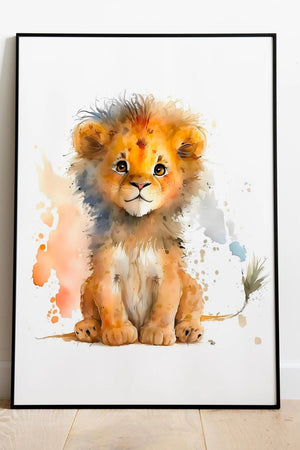 Børneplakat med dyr - "Løve" Ellens ShopBørneplakat med dyr - "Løve": Gør dit barns værelse til et eventyrland med vores farverige løveplakat. Denne charmerende børneplakat indfanger en legende og venlig løve i livlige nuancer, der vil inspirere og underholde dit barn.