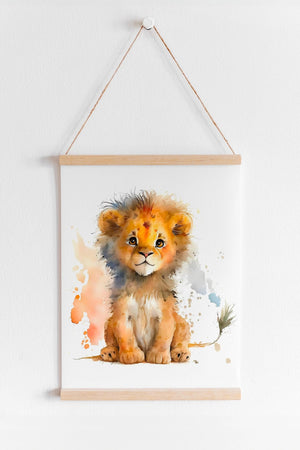 Børneplakat med dyr - "Løve" Ellens Shop