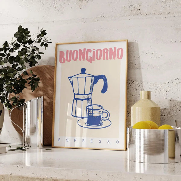 Buongiorno Espresso Plakat | Italiensk Kaffeinspiration til Dit Hjem
