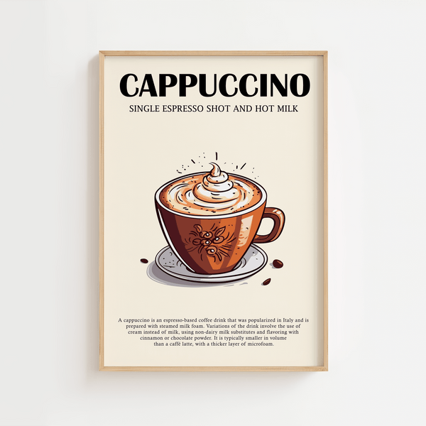 Cappuccino Opskrift Plakat