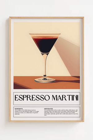 Espresso Martini – Elegant Cocktail Plakat med Opskrift