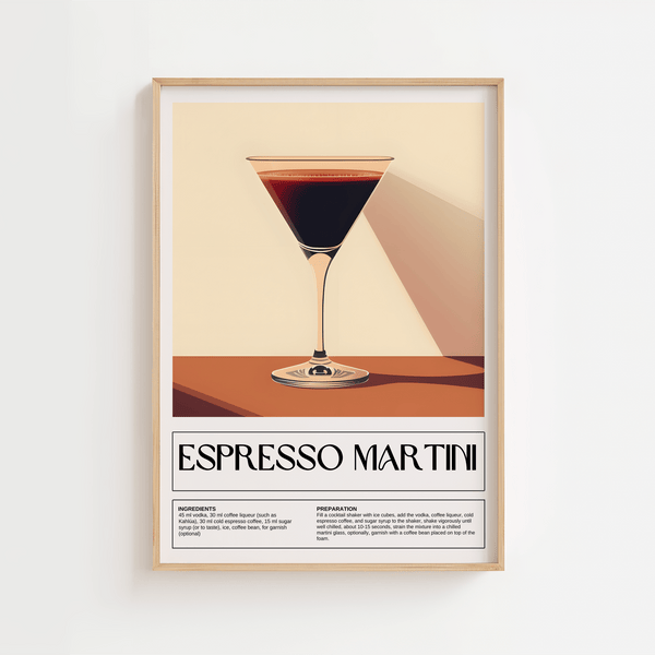 Espresso Martini – Elegant Cocktail Plakat med Opskrift