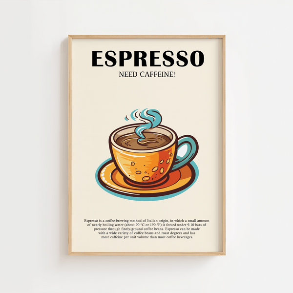 Espresso Opskrift Plakat