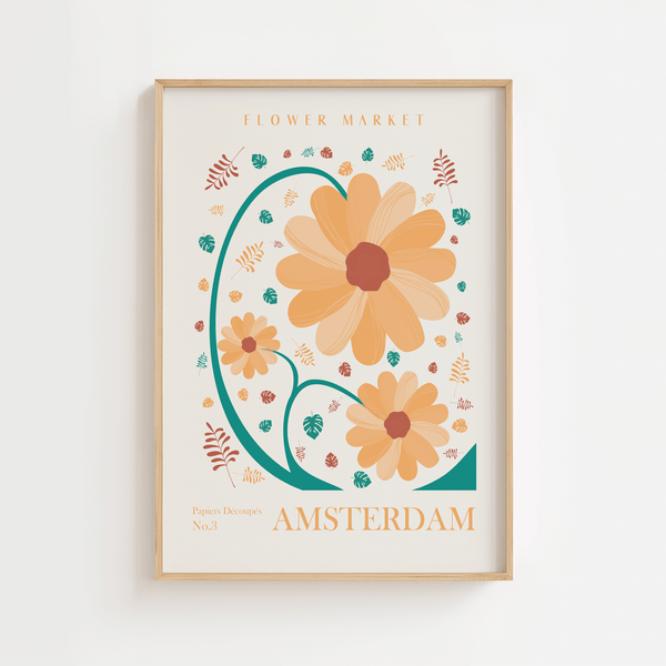 Flower Market Amsterdam No.3 Plakat
