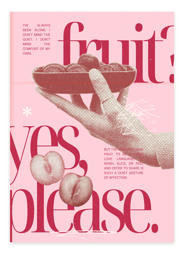 Fruit, Yes Please - Pink Plakat | Farverig & Moderne Kunst