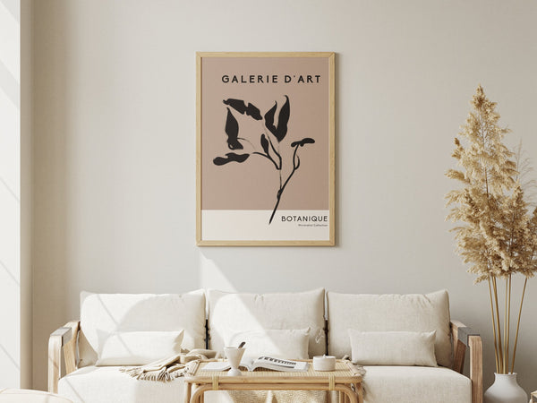 Galerie D'Art Botanique plakaten kombinerer moderne og abstrakte elementer med botaniske motiver