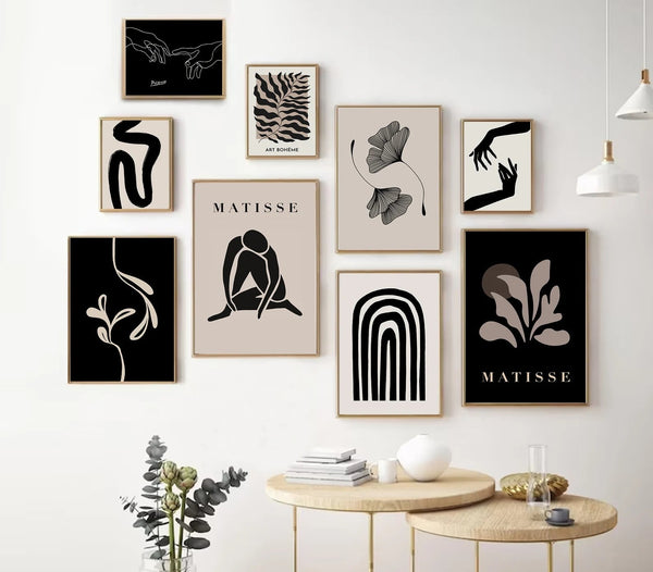 Galerie D'Art Botanique plakaten kombinerer moderne og abstrakte elementer med botaniske motiver