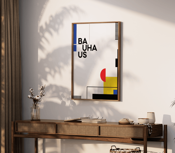 Bauhaus Geometri Plakaten forener stilrene geometriske former med minimalistisk design.