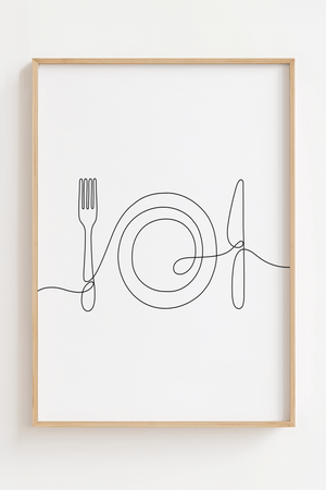 Kitchen Plate Hvid Plakat