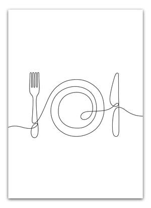 Opgrader dit køkken med et strejf af elegance ved at vælge vores "Kitchen Plate Sort" plakat.