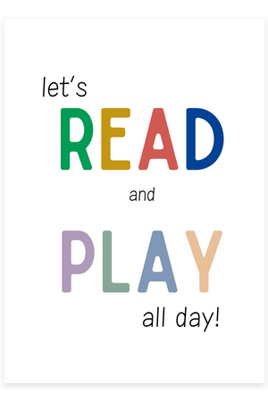 Let's Read and Play All Day Plakat – Sjov og Læring til Børneværelset