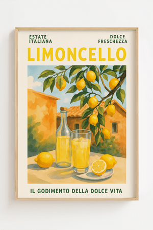 Limoncello Plakat med Juice og citroner