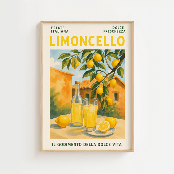 Limoncello Plakat med Juice og citroner
