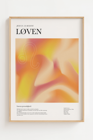 Løven - Farverig stjernetegns plakat