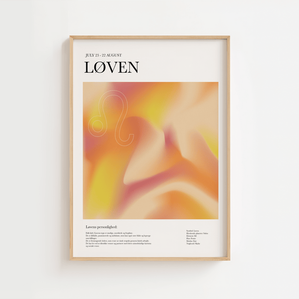 Løven - Farverig stjernetegns plakat