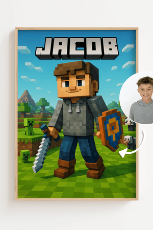 Design din egen minecraft plakat som gave eller til børn