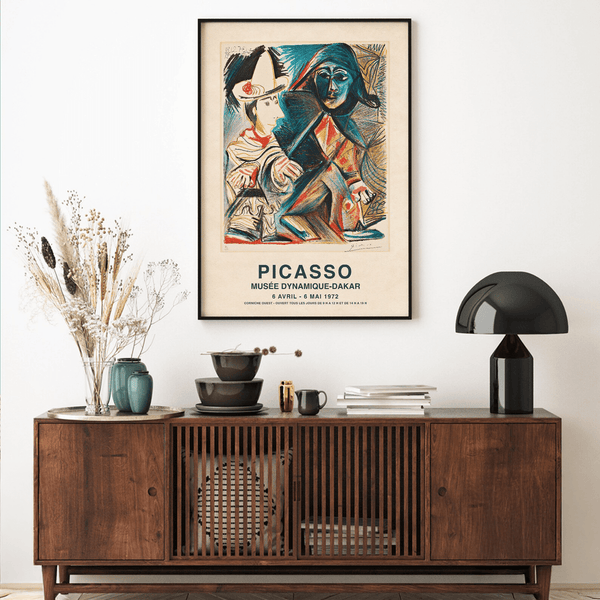 Picasso plakat med farverigt motiv fra Musée Dynamique Dakar 1972.