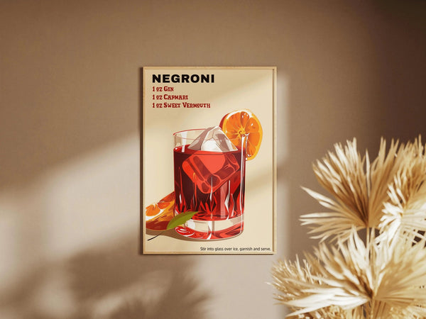 Negroni Ingredients Ellens ShopOplev dybden af en klassisk Negroni med vores plakat 'Negroni Ingredients' fra vores Cocktails/Drinks kollektion. Udforsk de unikke smagsnuancer af gin, Campari og vermouth, fanget i en kunstnerisk sammensætning. Tilføj et strejf af cock